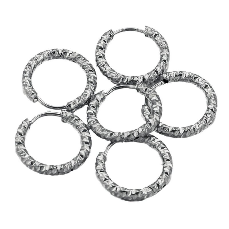 Ronde, modieuze accessoires voor dames van roestvrij staal, zelfgemaakte oorbellen, handgemaakte accessoires_voghion.com