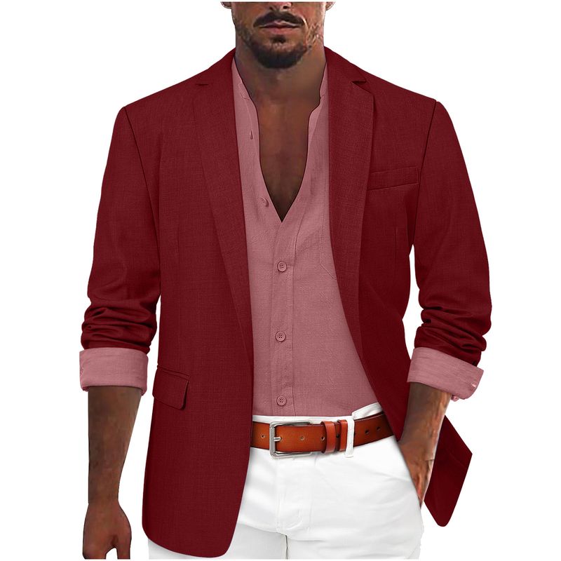 Giacca da uomo con un bottone, stile casual_voghion.com