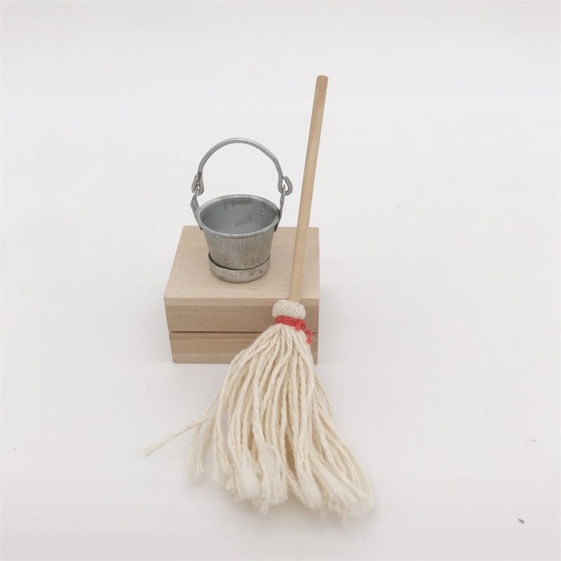 1:12 mini casă de păpuși scenă casă de păpuși mobilier găleată mop_voghion.com