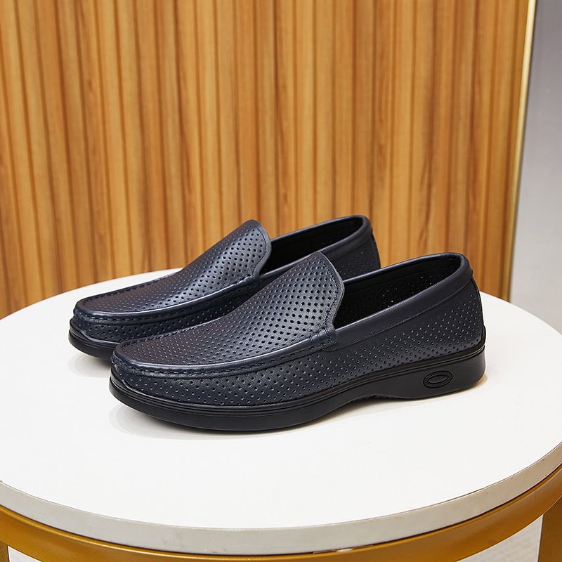 Mocassini comodi da uomo in vera pelle traforata e traspirante, modello Hollow Casual 2025, estivi e slip-on_voghion.com