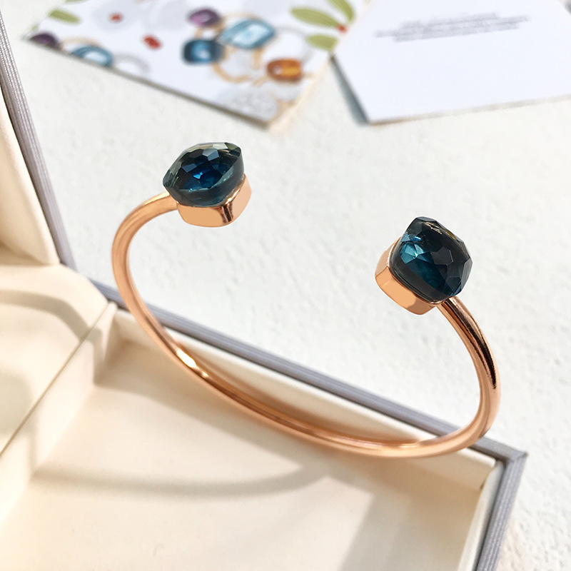 Set di gioielli da donna, moda, nazionali ed esteri, gioielli auto-progettati, gemme, bracciale aperto color caramella, gioielli con design di nicchia_voghion.com