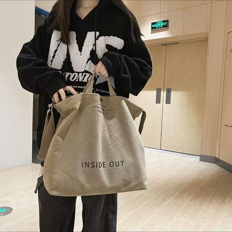 Canvas Crossbody Bag For Men, Handbag, Commuter College Student Men's Shoulder Bag, Large Capacity Backpack_voghion.com