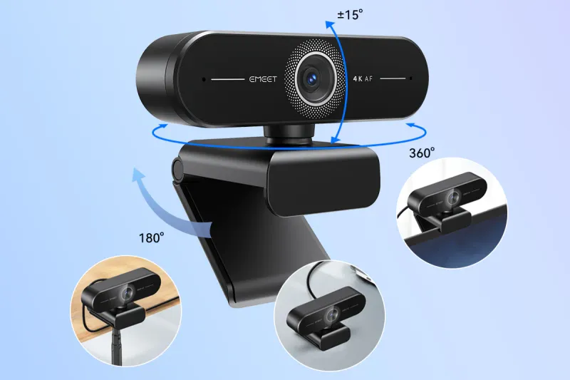 4K Webcam 1440P 2K Web 1080P EMEET C60E Autofocus USB Computer Camera For Live Streaming/ Video Call/ Conference_voghion.com