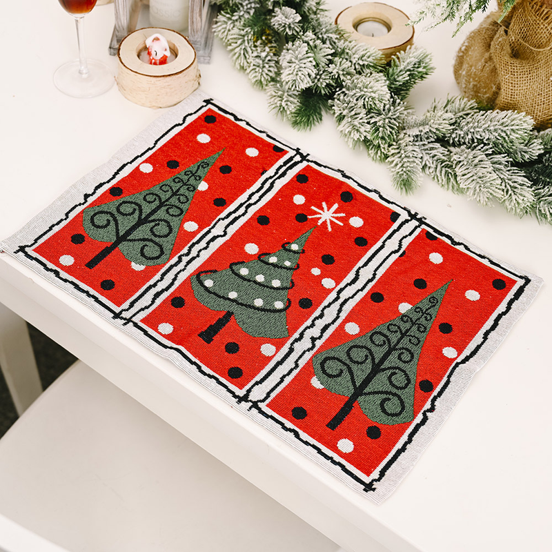 Christmas New Decorative Products Knitted Cloth Dining Mat Creative Knitted Dining Mat Table Cloth Elderly Tree Dining Mat_voghion.com