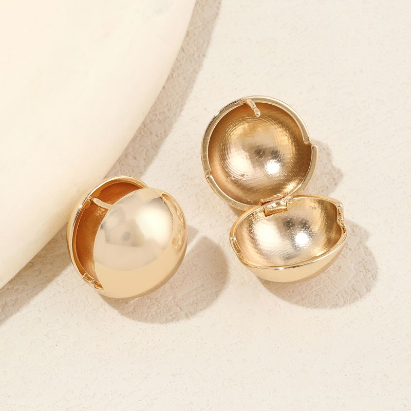 Zeer mooie klassieke stijl, modieus en veelzijdig, metalen bol met hol temperament, retro damesoorbellen, kleine en prachtige luxe sieraden_voghion.com