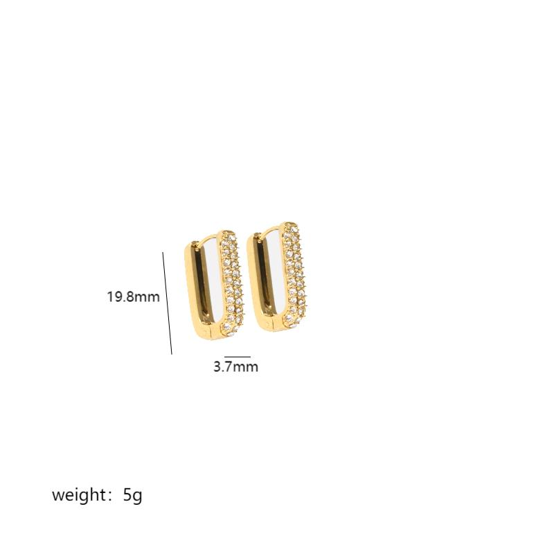 Trendy and Classic Style Single Item Stainless Steel Round Ring Earrings Inlaid with Zircon Pearl Fashion Versatile Daily Earrings for Men and Women_voghion.com
