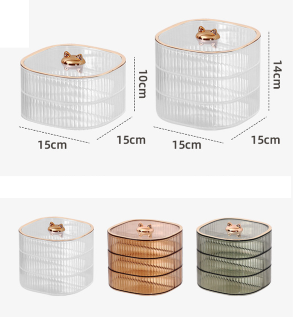 Dried Fruit Plate Light Luxury Creative Food Grade Double Layer Fruit Plate Storage Box with Lid Household Nut Snack Candy Dried Fruit Box_voghion.com