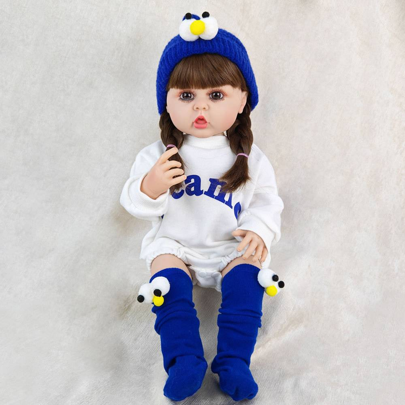 Giocattolo alla moda da 55 cm con bambola principessa simulata, il bambino che mangia le dita può fare la doccia e cambiarsi i vestiti per regali di compleanno e di festa_voghion.com