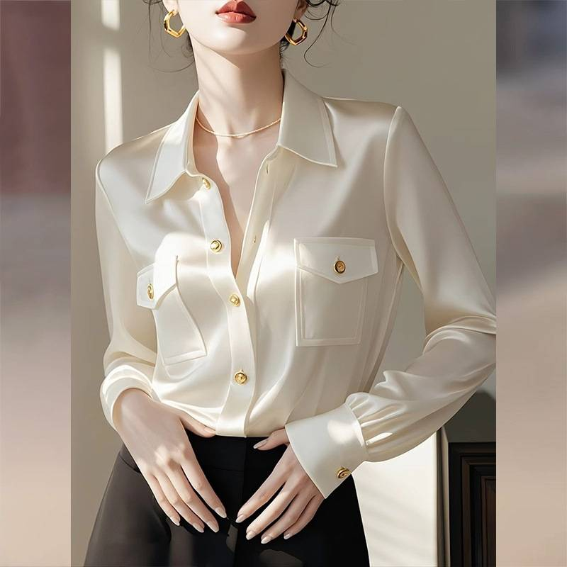 Dameskleding Satijnen tops voor vrouwen Vroege herfst Nieuwe populaire stijl Unieke en speciale super mooie shirts_voghion.com