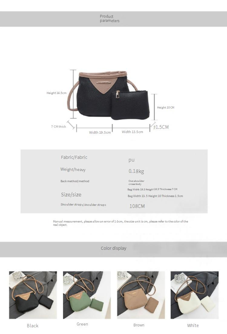 Set di due pezzi di borse da donna, la moda più popolare di quest'anno, stile mamma e bambino, borsa a tracolla casual tinta unita per donna_voghion.com