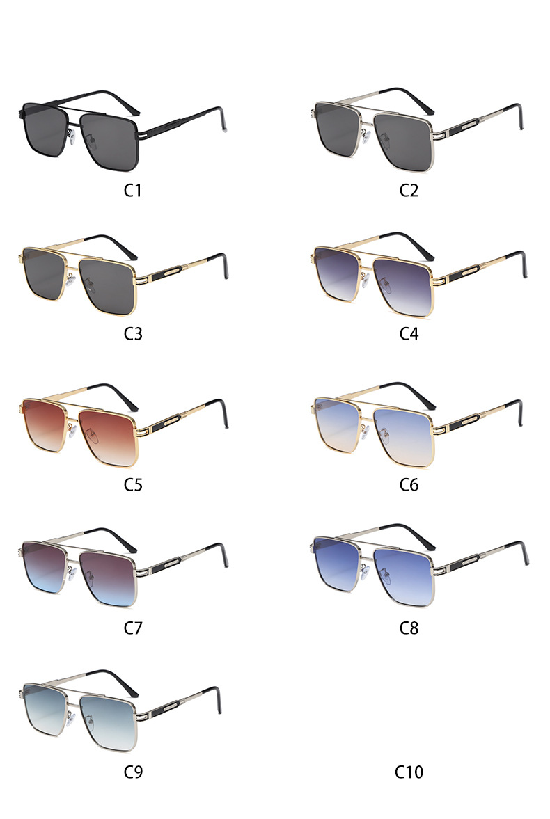 Men's Sunglasses Of High End Ins Metal Square Sunglasses For Women, Fashionable Large Frame, Slimming And Anti Ultraviolet Sunglasses_voghion.com