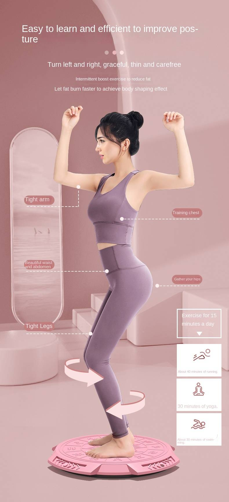 Attrezzo per il fitness Kaisu Constellation Waist Twister per uso domestico; KA65 color macaron_voghion.com