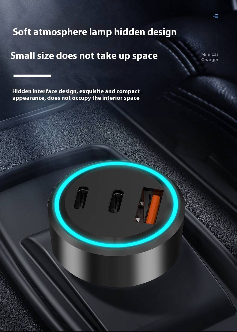 48-W-PD-Schnellladegerät fürs Auto – 130 W maximale Leistung, zwei USB-C-Anschlüsse, QC3.0-Schnellladung_voghion.com