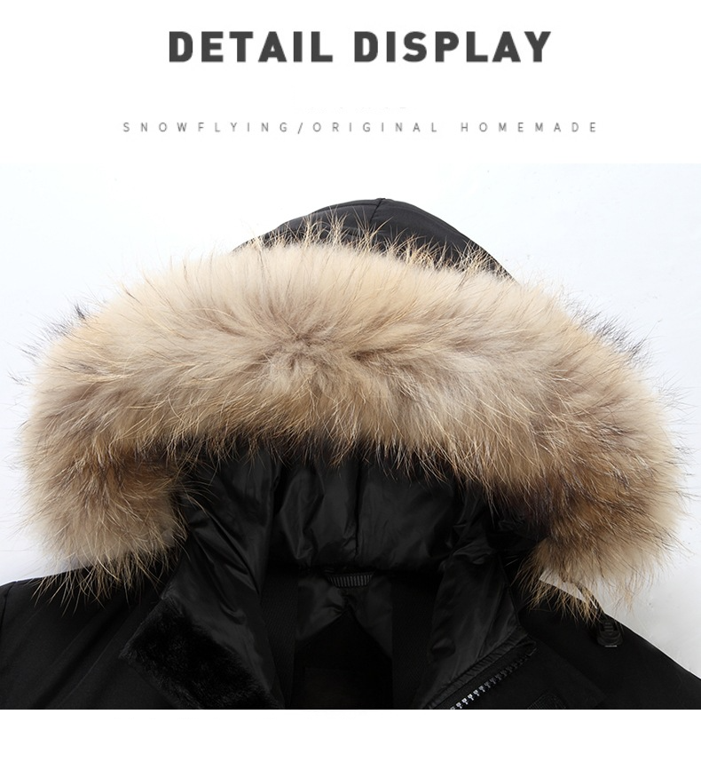 Chaqueta de plumón de ganso grande estilo expedición 08, versión alta, para hombre, con cierre de invierno, de terciopelo, con cinturón cortavientos, estilo canadiense._voghion.com