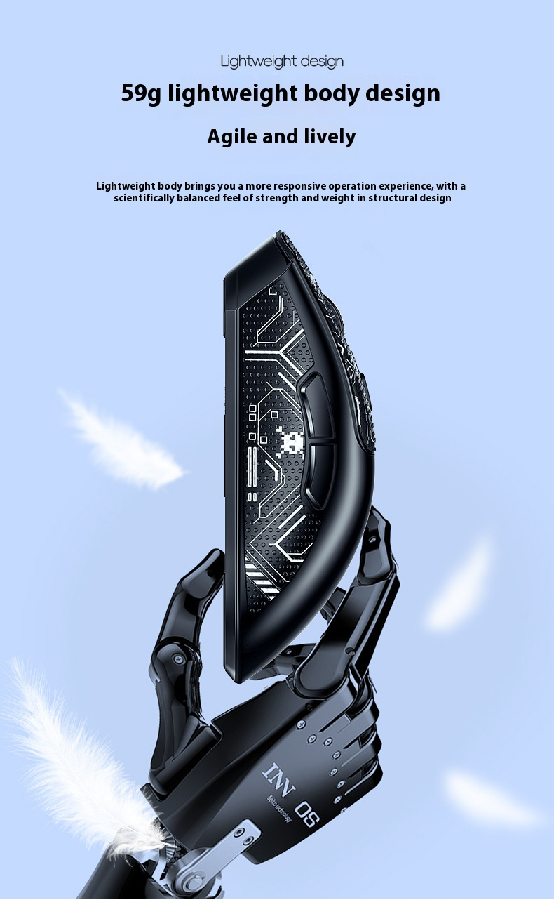 Wireless Gaming Mouse – 2.4G/Bluetooth Dual Mode, 8000 DPI, 6 Programmable Buttons, 4-Way Scroll, 59g Lightweight For Laptop/PC_voghion.com