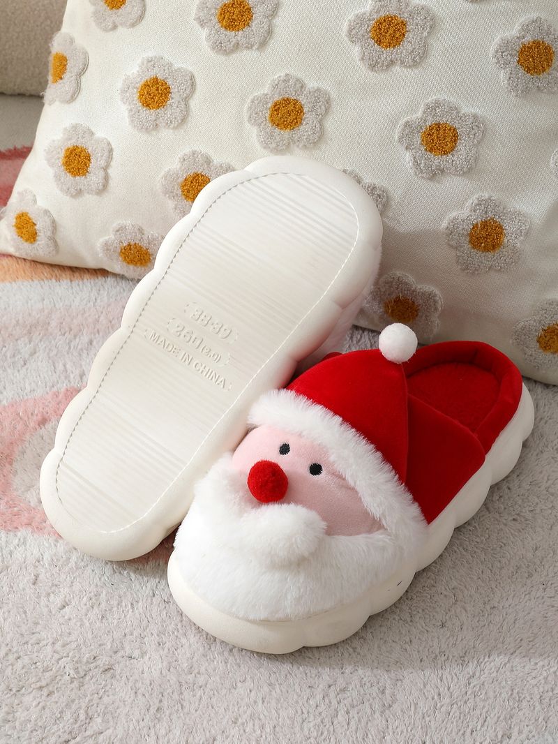 Pantofole di cotone da interno, autunno e inverno, pantofole di cotone da Babbo Natale, da uomo e da donna, calde pantofole invernali pelose per la casa_voghion.com