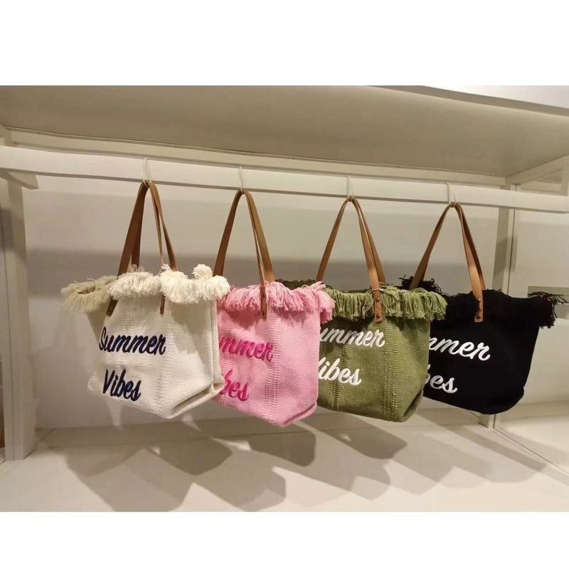 Neue Strand-Reisehandtasche, modisch, einfache Quaste, große Kapazität, Umhängetasche für Mama, neue Flut_voghion.com