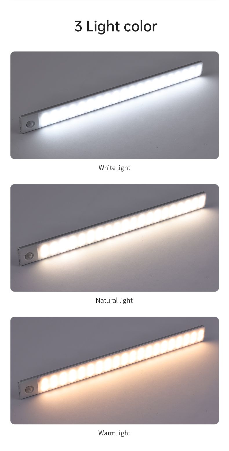 Motion Sensor Wireless LED Light USB Rechargeable Night Cabinet Wardrobe Lamp Under Backlight For Kitchen Led_voghion.com