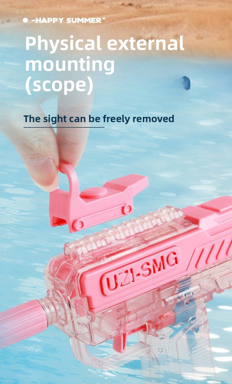 Nieuw product Koppeling Herladen Uzi Technologie Waterpistool Grote capaciteit Continue Vuur Transparante Watertank Kinderen Watergevecht Speelgoed_voghion.com