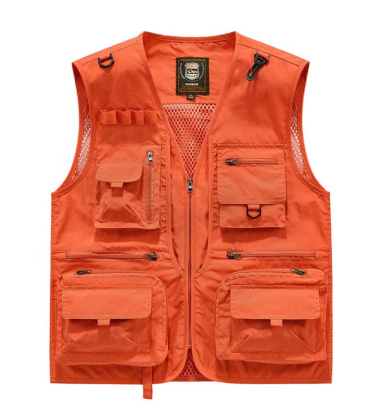 "Men's Outdoor Utility Vest – Lightweight Mesh Workwear With Multiple Pockets, Breathable Fishing & Hiking Vest, Photography_voghion.com