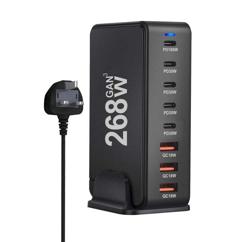 New 240W GaN Multiport Charger 268WPD High Power Charger Multi-function Desktop Charger_voghion.com