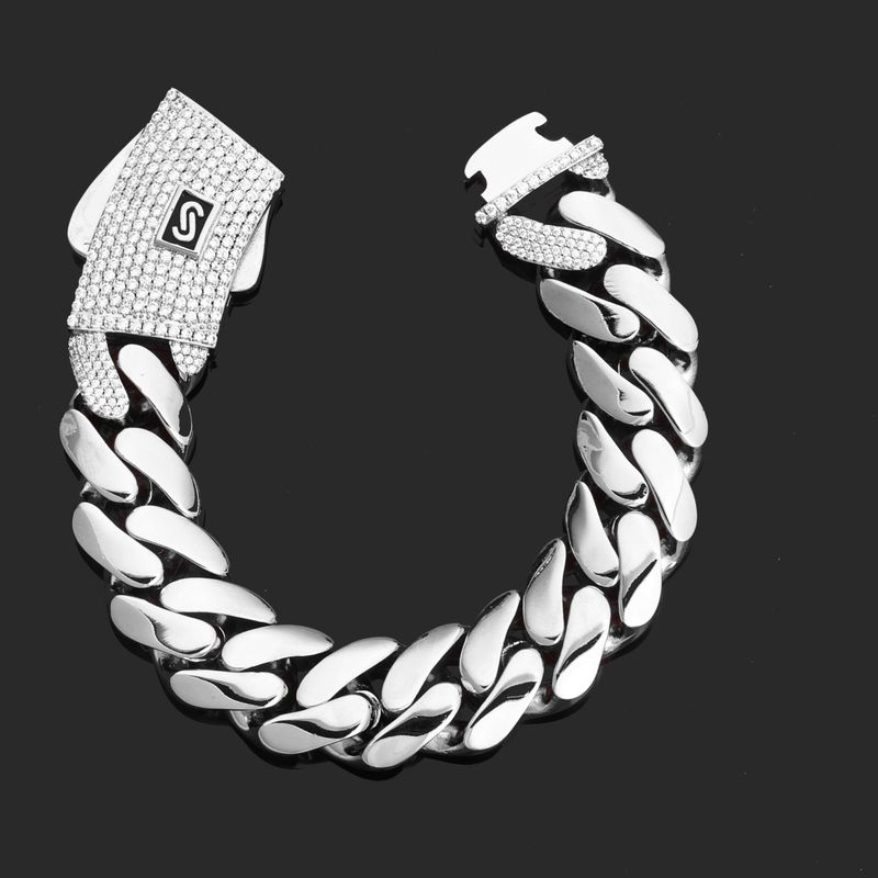 Men's Cuban Link Bracelet 14K Gold Plated Hip Hop Jewelry, High Quality Thick Chain Bracelet For Men, Trendy Unisex Accessory_voghion.com