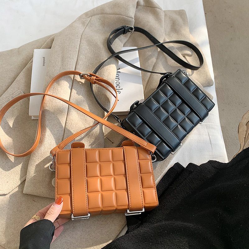 Geantă de umăr pentru femei, geantă crossbody, geantă de mână cu curea dublă, cu bloc de ciocolată, tip crossbody_voghion.com