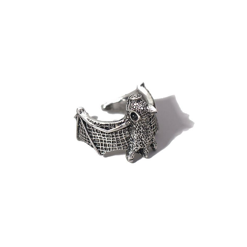 2025 Mode Stijl Dames en Heren Retro Open Verstelbare Ring Vleermuis Dier Vorm, Gevleugelde Halloween Ring, 1 stuk_voghion.com