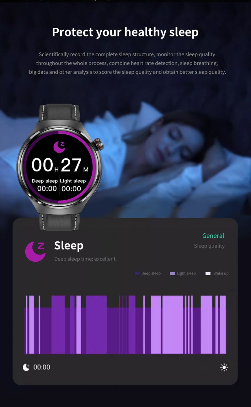 Smart Watch With AMOLED Display, Heart Rate Monitor, Sleep Tracking, Remote Camera Control, And 7-14 Day Battery Life - Compatible With Android_voghion.com