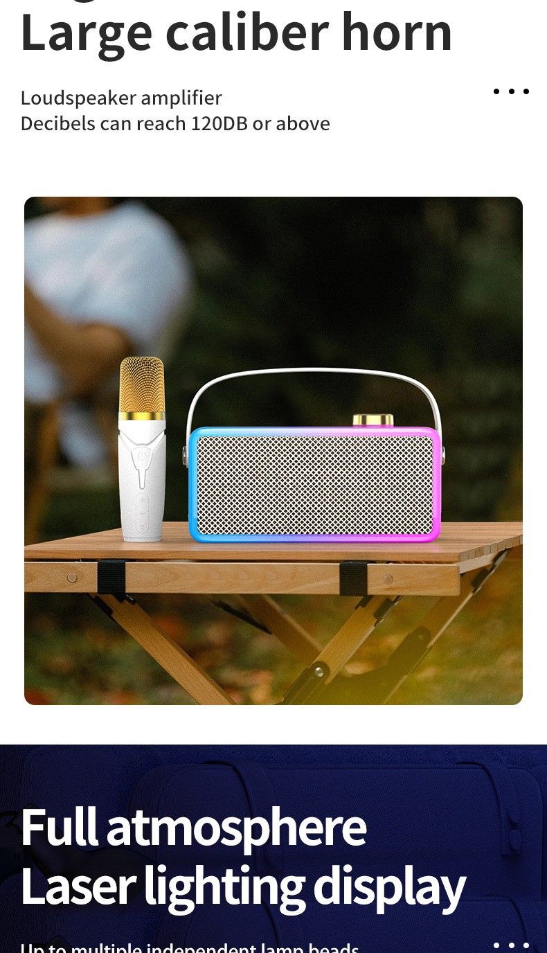 Yeni Bluetooth Hoparlör Ev Karaoke Hoparlörü Açık Hava Taşınabilir El Tipi Subwoofer USB Kart Hediye Hoparlör_voghion.com