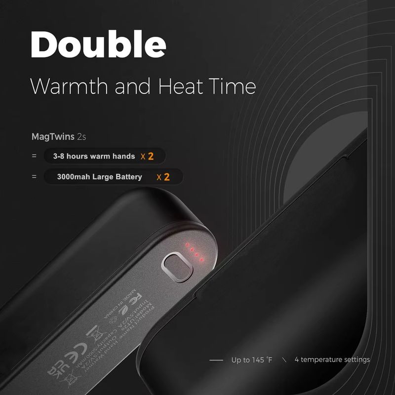 2 In 1 Magnetic Rechargeable Hand Warmers Electric Portable Handwarmers Ergonomic Compact Pocket Heater Tech Gifts_voghion.com