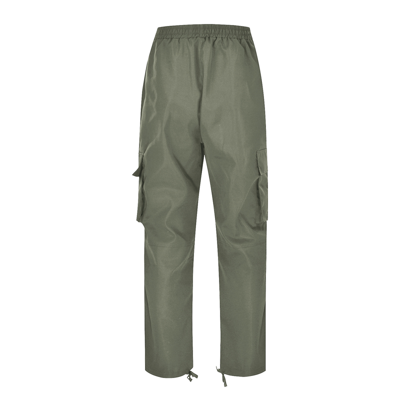 2023 herbst und Winter Neue männer Overalls Unabhängige Station Kordelzug Zipper Tasche Casual Hosen_voghion.com