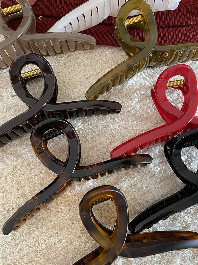 Adecuado para un volumen de hasta 13 cm, agarre de gran tamaño, sensación de alta gama coreana, estilo simple y versátil, pinza para el cabello con clip de tiburón,_voghion.com