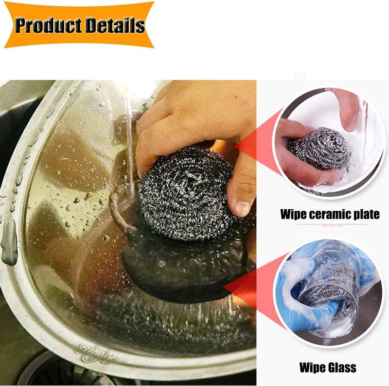 16-Pack Stainless Sponge Balls - Dense Washer Pots/Pans_voghion.com