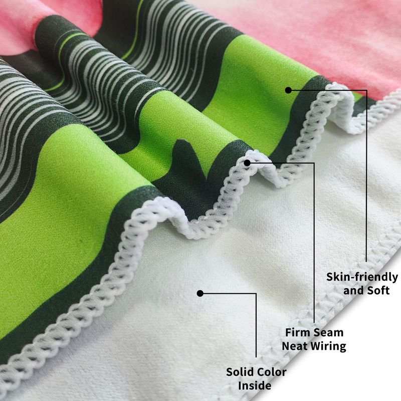 Watermelon Striped Beach Towel - Quick Dry, Ultra Absorbent & Double-Sided Flannel, For Pool, Vacation & Travel (80x160cm)_voghion.com