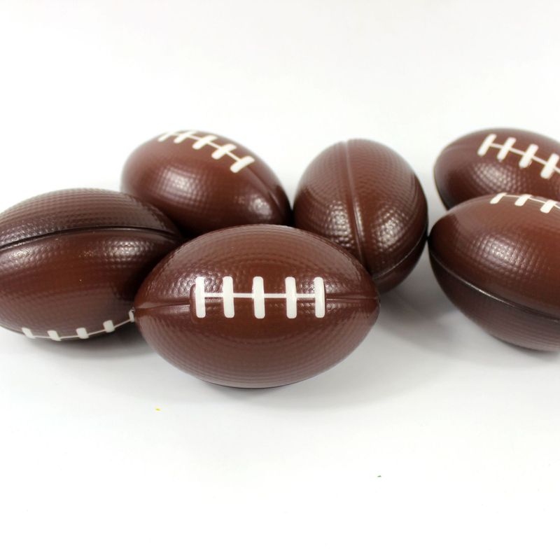12pcs Small Brown Football Relief Toy For Kids Printed Foam Relief Pu Ball_voghion.com