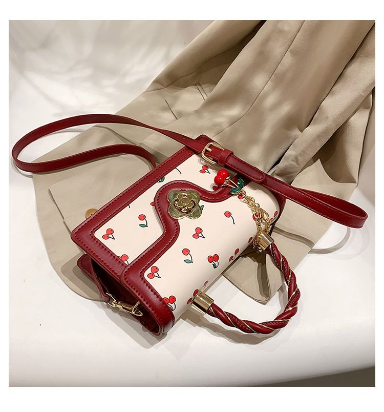 2024 neue Süße Druck Umhängetaschen für Frauen Elegante Nette Kirsche Schulter Tasche Büro Dame Einfache PU Pack Bolsos Mujer_voghion.com