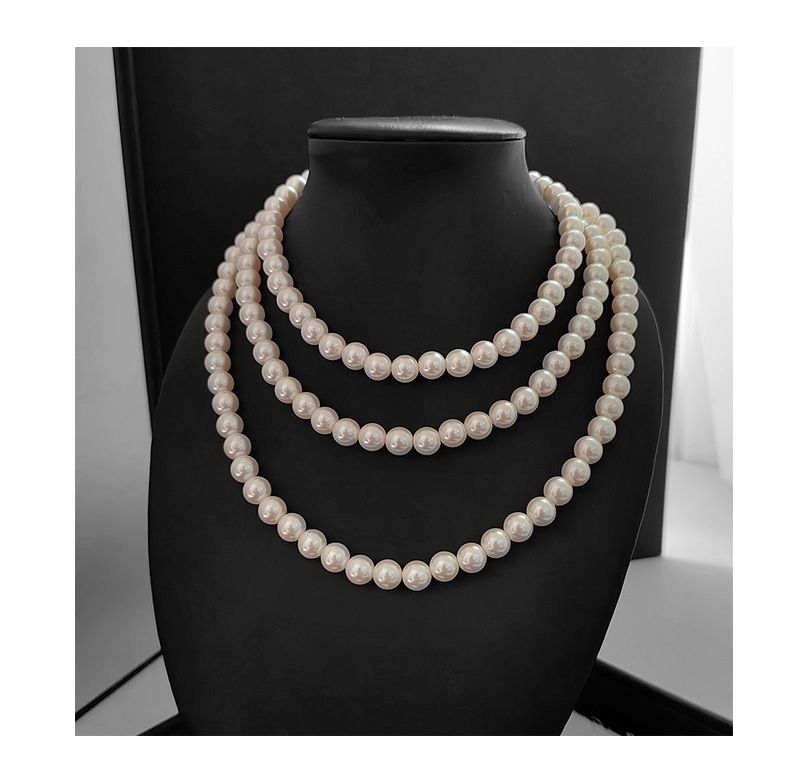 Women's Jewelry Pearl Necklace Light Luxury Niche High End Autumn And Winter Long Multi Layered Sweater Chain Cheongsam Accessories Neck Chain_voghion.com