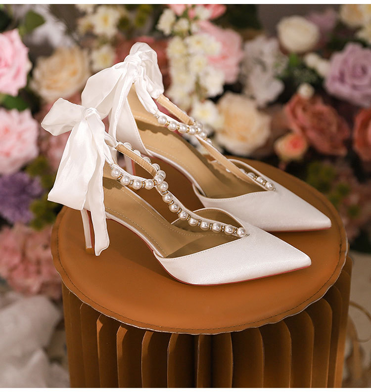 Hochhackige Sandalen 2024 Baotou Pearl Thin Heel Multifunktionale spitze Einzelschuhe_voghion.com