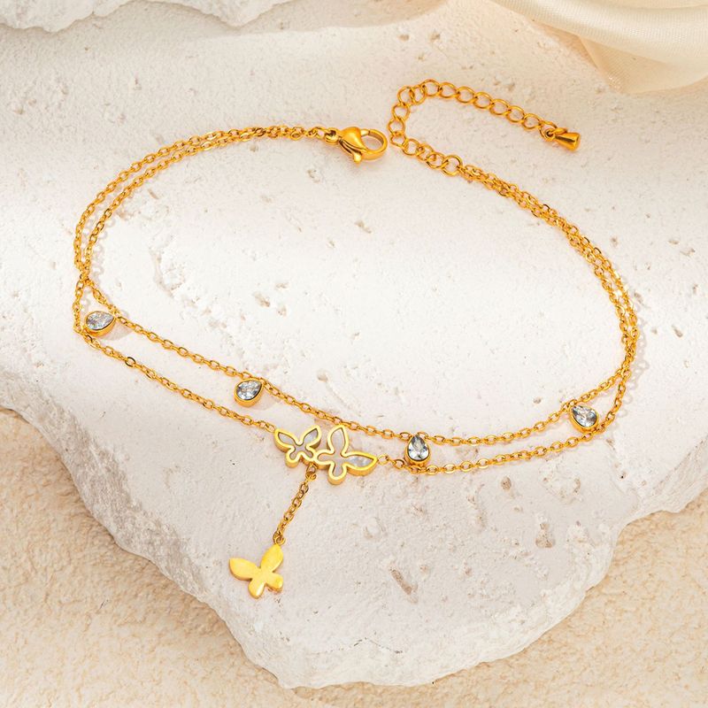 Cavigliera a forma di fiore, semplice, in acciaio inossidabile, con personalità dorata e resistente allo sbiadimento_voghion.com