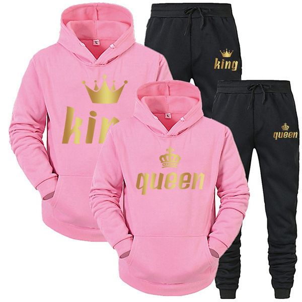 Unisex Fleece Trainingsanzug Set – Paar passender Hoodie & Jogginghose (S-4XL) | Warme Wintersportbekleidung_voghion.com