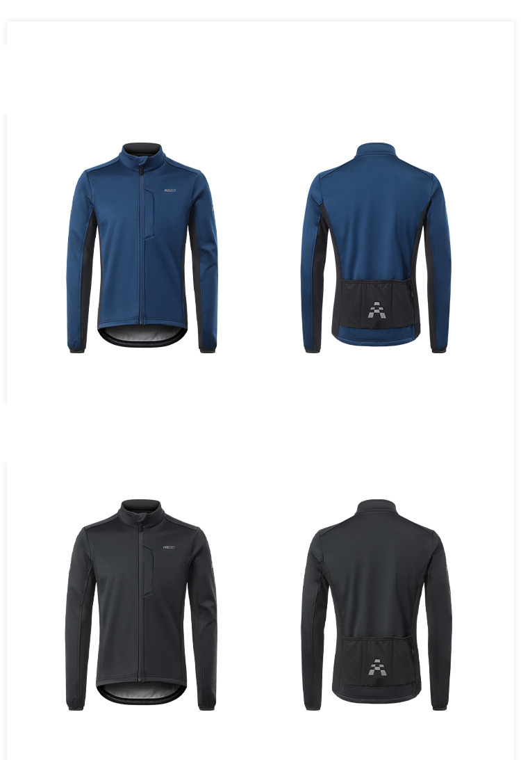 Vêtements pour hommes Vélo VTT Vêtements d'équitation trois couches de polaire composite mâle coupe-vent veste polaire chaude veste col montant_voghion.com
