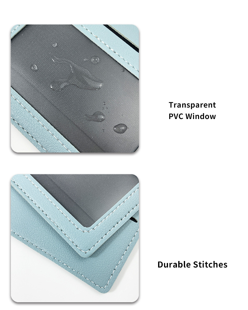 Porta carte di credito in pelle spessa con 4 scomparti per carte di credito, sottile, da donna, cucito, in pelle PU, custodia per carte_voghion.com