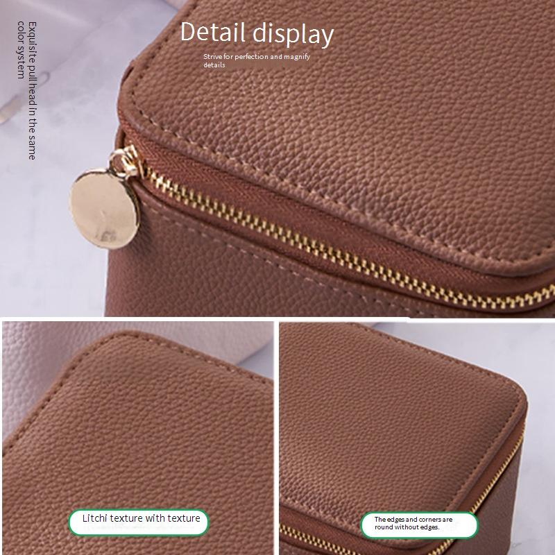 Schmuck-Organizer-Box, tragbares Reise-Schmucketui für Ohrringe, Ringe, Halsketten, kompakte Aufbewahrung mit mehreren Fächern, Halter für Modeaccessoires_voghion.com