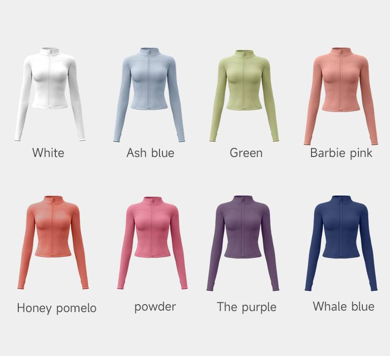 Chaqueta deportiva para mujer, transpirable, ajustada, sin costuras, para exteriores, yoga, entrenamiento y running._voghion.com