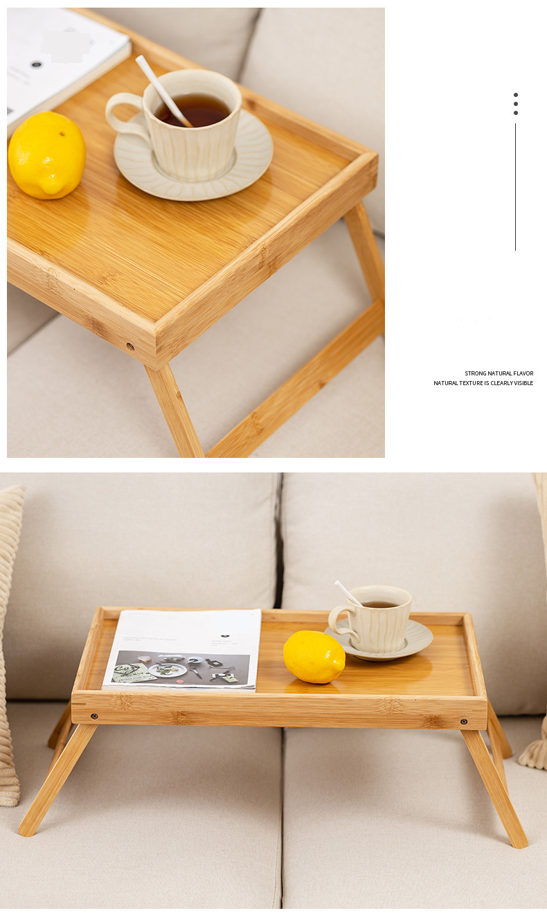 Bamboo Bed Dining Table Mini Laptop Table Foldable Lazy Table Small Fresh Literary Wooden Computer Table_voghion.com