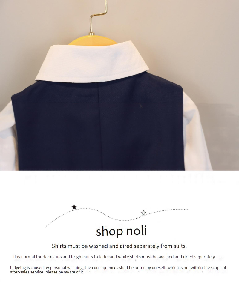 Formele pakkenset voor jongens, 3-delig blazer, vest, broek, overhemd en vlinderdas voor verjaardagsfeestjes en bruiloften._voghion.com