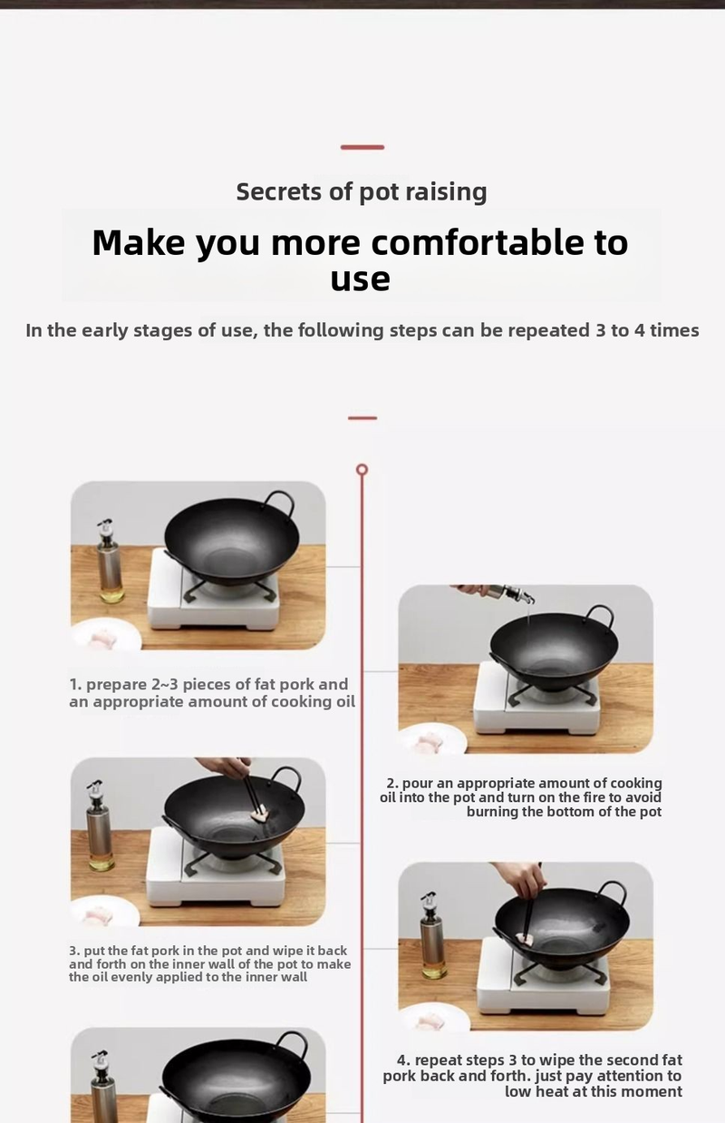Professioneller Wok aus Kohlenstoffstahl – Robuster, unbeschichteter chinesischer Wok mit Edelstahldeckel, vorgewürzt und rostbeständig, 40 cm/45 cm Optionen_voghion.com
