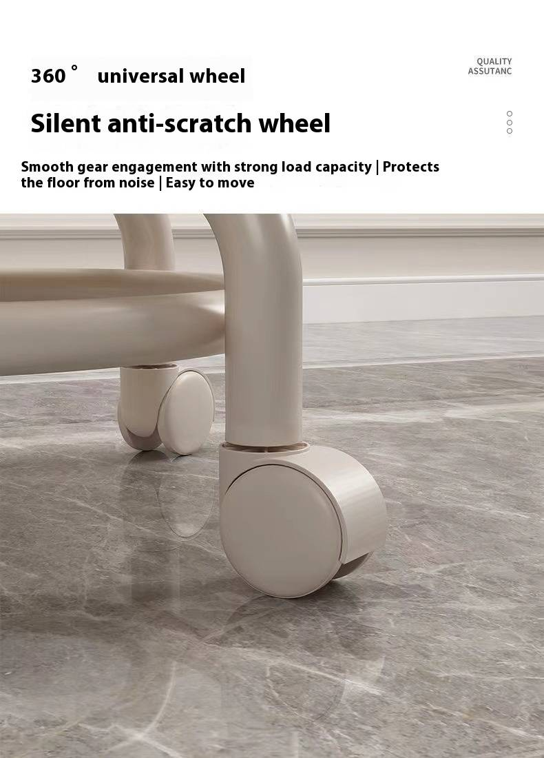 Swivel Stool With Silent Wheels – 360° Rotating Plastic Stool With Padded Seat, Lightweight Mobile Chair For Home/Office, Multi-Color Options_voghion.com