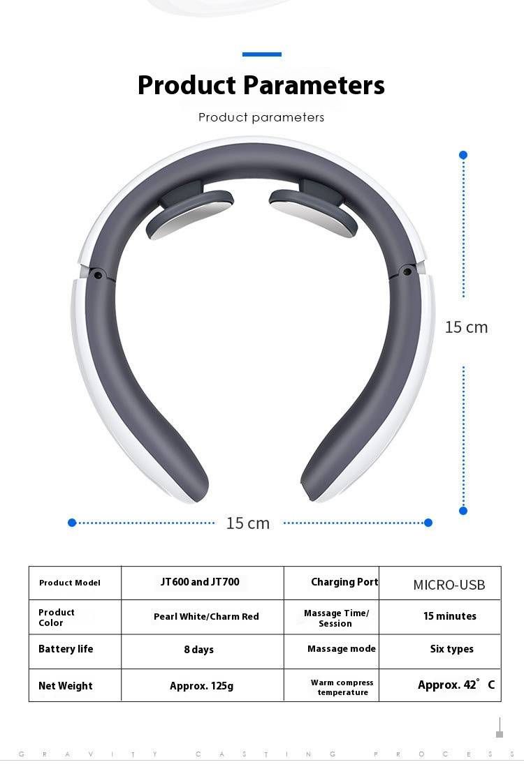 Smart Neck Massager With EMS Pulse Technology - Multi-Point Electric Massage For Neck, Back & Legs - Rechargeable & Portable Pain Relief Device_voghion.com